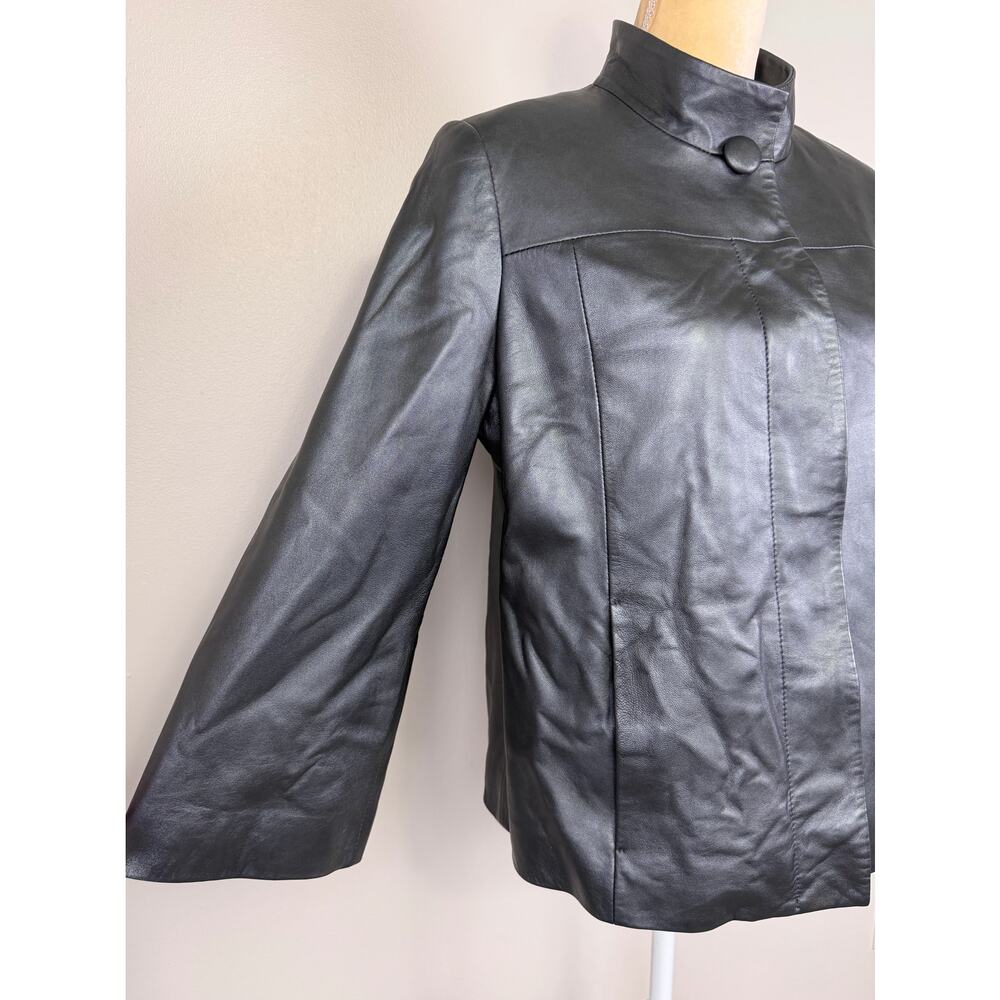 Pendleton Metallic Leather Button Down Jacket Bla… - image 4